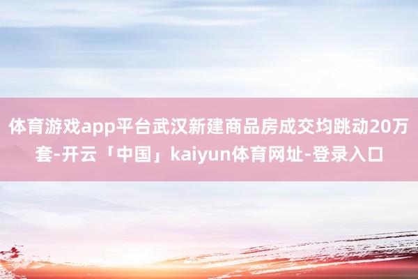 体育游戏app平台武汉新建商品房成交均跳动20万套-开云「中国」kaiyun体育网址-登录入口