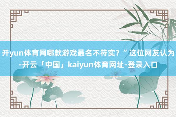 开yun体育网哪款游戏最名不符实？”这位网友认为-开云「中国」kaiyun体育网址-登录入口