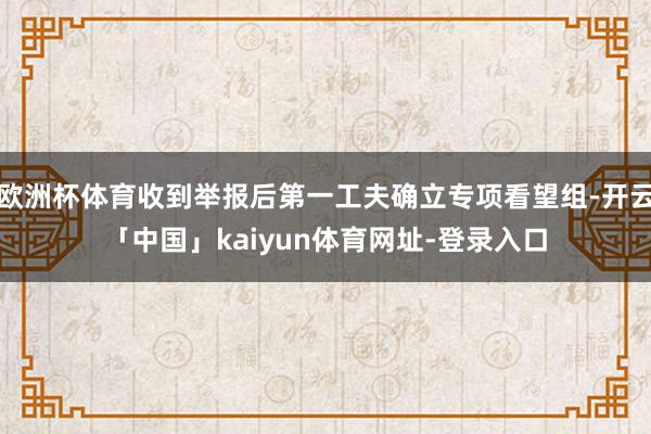 欧洲杯体育收到举报后第一工夫确立专项看望组-开云「中国」kaiyun体育网址-登录入口
