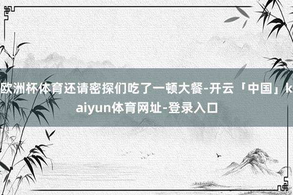 欧洲杯体育还请密探们吃了一顿大餐-开云「中国」kaiyun体育网址-登录入口