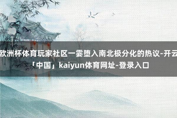 欧洲杯体育玩家社区一霎堕入南北极分化的热议-开云「中国」kaiyun体育网址-登录入口
