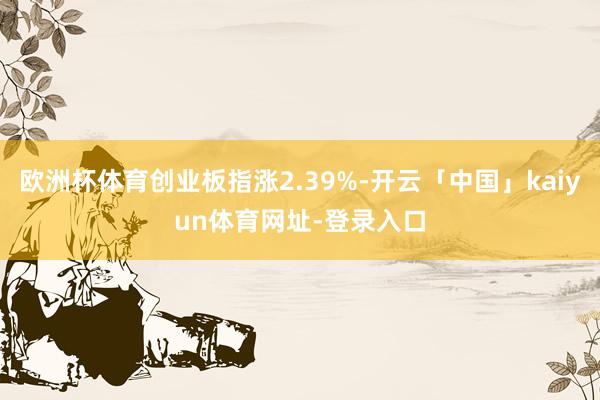 欧洲杯体育创业板指涨2.39%-开云「中国」kaiyun体育网址-登录入口
