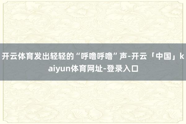 开云体育发出轻轻的“呼噜呼噜”声-开云「中国」kaiyun体育网址-登录入口