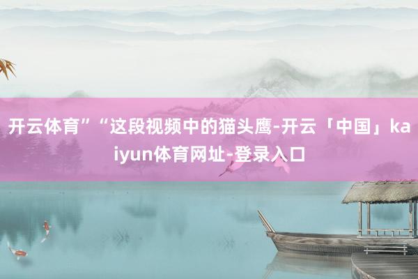 开云体育”“这段视频中的猫头鹰-开云「中国」kaiyun体育网址-登录入口