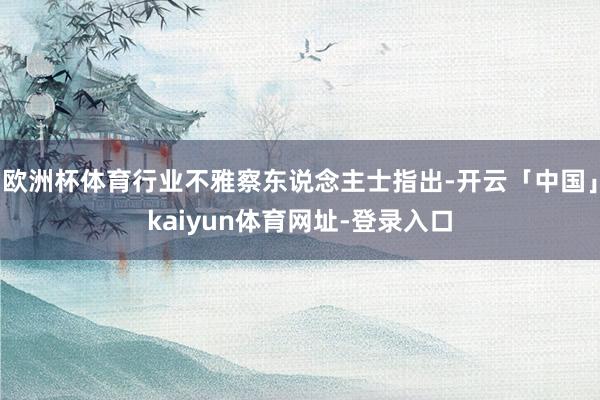 欧洲杯体育行业不雅察东说念主士指出-开云「中国」kaiyun体育网址-登录入口