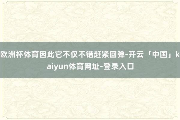 欧洲杯体育因此它不仅不错赶紧回弹-开云「中国」kaiyun体育网址-登录入口