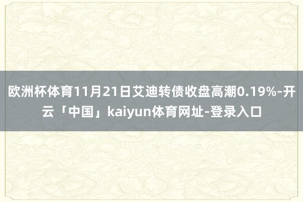 欧洲杯体育11月21日艾迪转债收盘高潮0.19%-开云「中国」kaiyun体育网址-登录入口