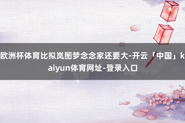 欧洲杯体育比拟岚图梦念念家还要大-开云「中国」kaiyun体育网址-登录入口