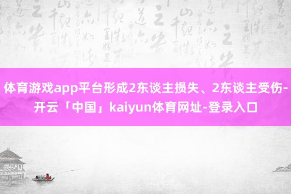 体育游戏app平台形成2东谈主损失、2东谈主受伤-开云「中国」kaiyun体育网址-登录入口